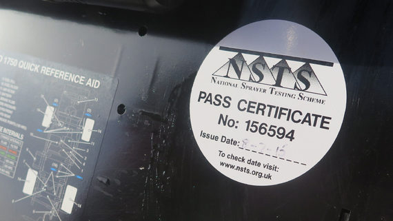 Sprayer set-up - NSTS test certification